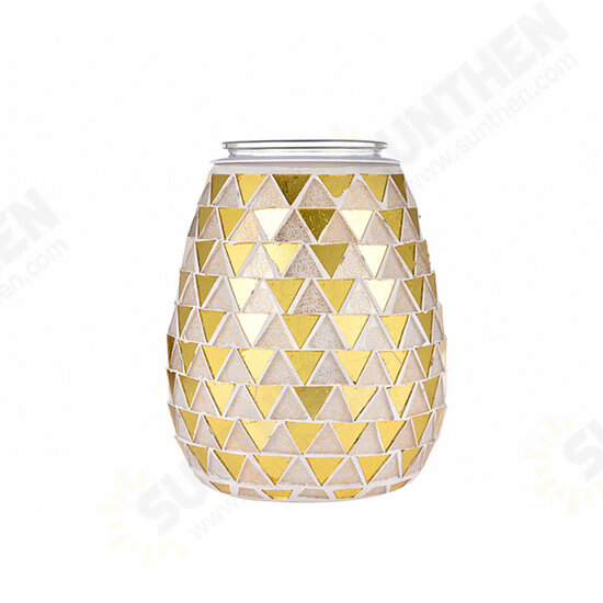 3D Glass Electric Aromatherapy Lamp Triangle Pattern Warm White Lights Home Aromatherapy Light