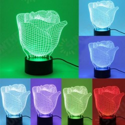 3D Illuminated Illusion Color Changing Rose LED Desk Night Light Lamp 3D Illuminated Illusion Color Changing Rose LED Desk Night Light Lamp