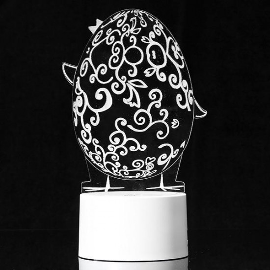 3D Illusion Easter Egg Rabbit LED Night Light USB Colorful Table Desk Lamp Holiday Decor DC5V