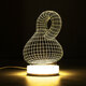 3D Illusion USB LED Night Light Warm White Desk Table Lamp Xmas Gift