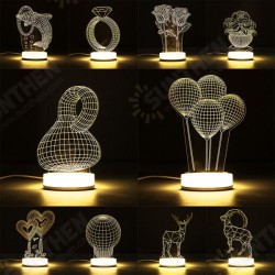 3D Illusion USB LED Night Light Warm White Desk Table Lamp Xmas Gift 3D Illusion USB LED Night Light Warm White Desk Table Lamp Xmas Gift