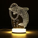 3D Illusion USB LED Night Light Warm White Desk Table Lamp Xmas Gift