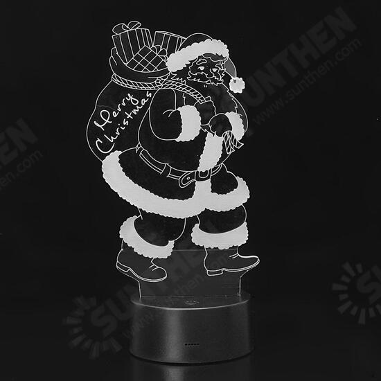 3D LED Colorful Christmas Santa Claus Touch Control Lamp Decor Gift Night Light