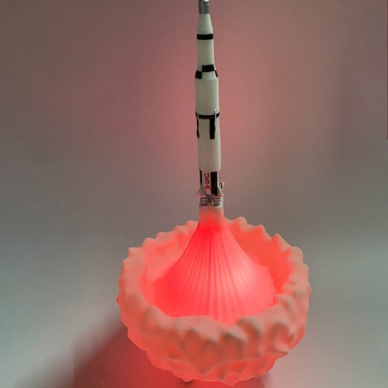 3D Print 16 Colour Saturn Rocket Lamp USB LED Kids Night Light Dimmable Touch Control+Remote Control