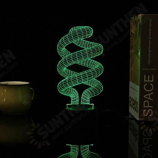 3D Tornado Illusion LED Table Desk Light USB 7 Color Changing Night Lamp 3D Tornado Illusion LED Table Desk Light USB 7 Color Changing Night Lamp