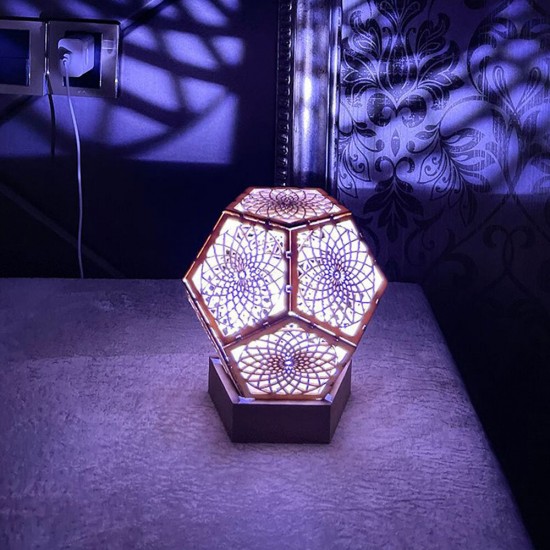 3D USB Projector Bohemian Style Romantic Colorful Lamp Night Lights Lamp Decor for Children's Room Bedroom Sleep Starlight