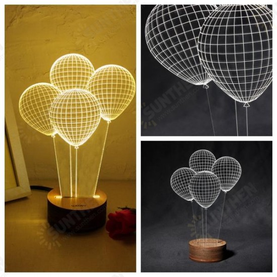 3D Visual LED Small Table Night Light For Holiday Valentine's Day