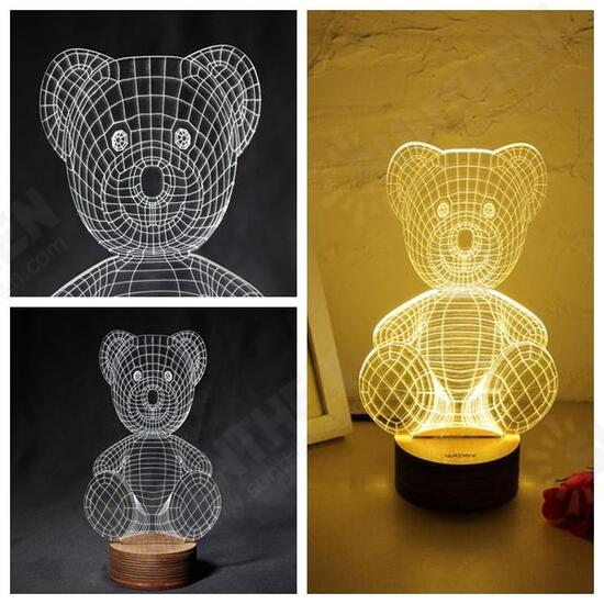 3D Visual LED Small Table Night Light For Holiday Valentine's Day