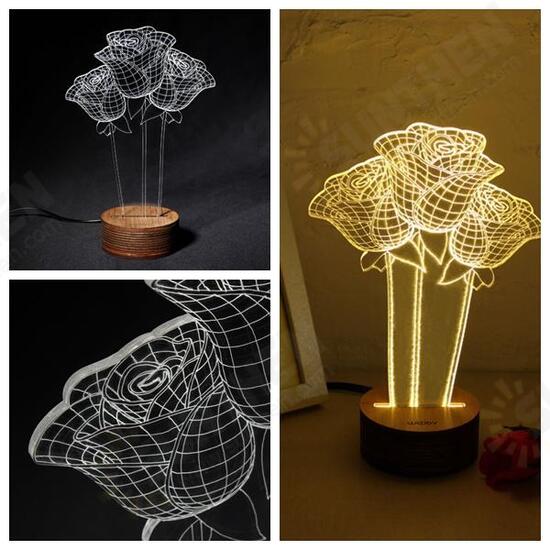 3D Visual LED Small Table Night Light For Holiday Valentine's Day