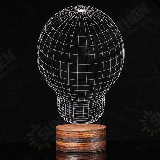 3D Visual LED Table Lamp Energy Saving Wooden Night Lamp For Holiday