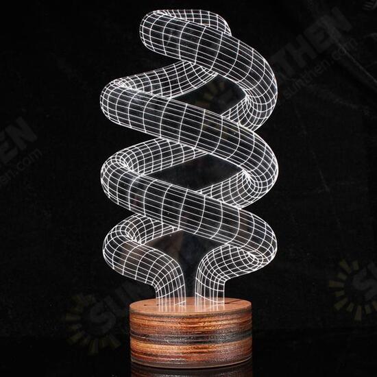 3D Visual LED Table Lamp Energy Saving Wooden Night Lamp For Holiday