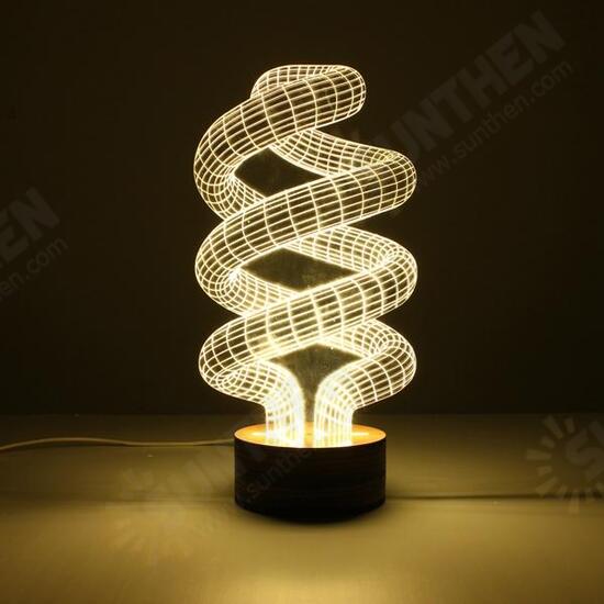 3D Visual LED Table Lamp Energy Saving Wooden Night Lamp For Holiday