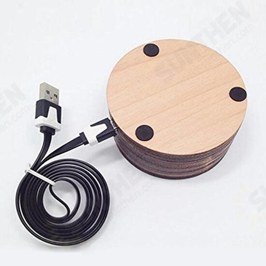 3D Visual LED Table Lamp Energy Saving Wooden Night Lamp For Holiday