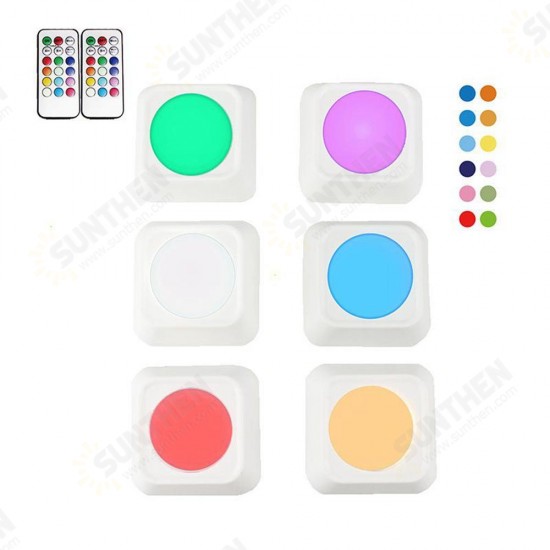 3pcs / 6pcs Colorful Remote Control Pat Night Light for Wardrobe Kitchen Bedroom Cabinet Square Shape 3pcs / 6pcs Colorful Remote Control Pat Night Light for Wardrobe Kitchen Bedroom Cabinet Square Shape