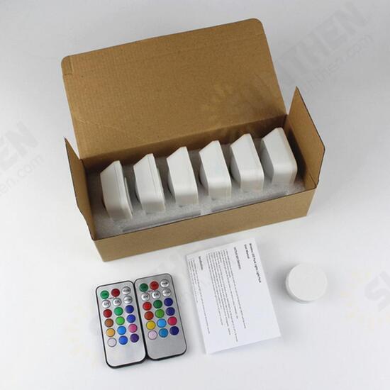 3pcs / 6pcs Colorful Remote Control Pat Night Light for Wardrobe Kitchen Bedroom Cabinet Square Shape 3pcs / 6pcs Colorful Remote Control Pat Night Light for Wardrobe Kitchen Bedroom Cabinet Square Shape
