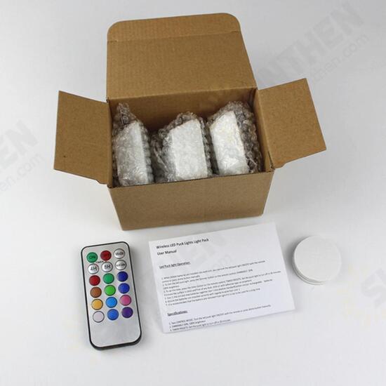3pcs / 6pcs Colorful Remote Control Pat Night Light for Wardrobe Kitchen Bedroom Cabinet Square Shape 3pcs / 6pcs Colorful Remote Control Pat Night Light for Wardrobe Kitchen Bedroom Cabinet Square Shape