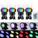 4pcs LED RGB Submersible Pond Spot Light Underwater Swimming Pool Lamps AC100-240V 4pcs LED RGB Submersible Pond Spot Light Underwater Swimming Pool Lamps AC100-240V