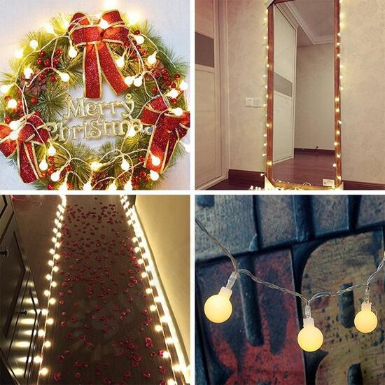 50 LED Solar Lamps LED String Fairy Lights Garland Christmas Lights For Wedding Garden Party Decor Outdoor 3XAA Battery Powered Led Globe String Light 50 LED Solar Lamps LED String Fairy Lights Garland Christmas Lights For Wedding Garden Party Decor Outdoor 3XAA Battery Powered Led Globe String Light
