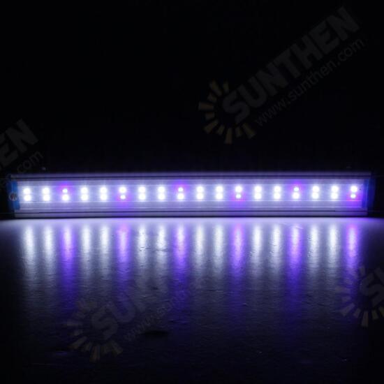 58.5CM Aluminum Adjustable LED Aquarium Light Fish Tank Panel Lamp Blue+White AC220V