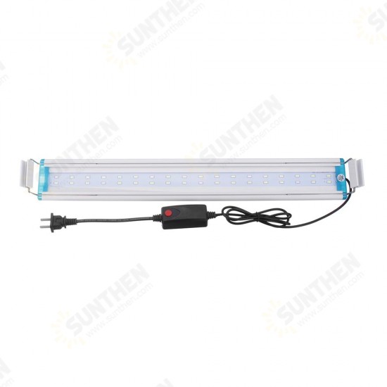 58.5CM Aluminum Adjustable LED Aquarium Light Fish Tank Panel Lamp Blue+White AC220V