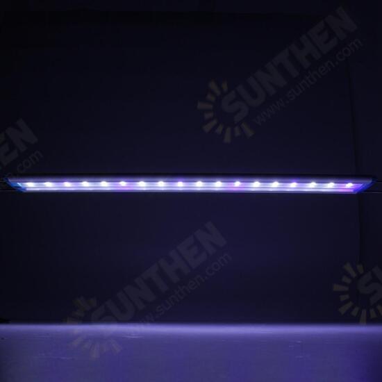 58.5CM Aluminum Adjustable LED Aquarium Light Fish Tank Panel Lamp Blue+White AC220V