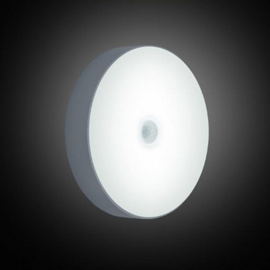 6 LED USB Rechargeable PIR Motion Sensor Light Control LED Night Lamp Magnet Wall Light for Cabinet Bedside
