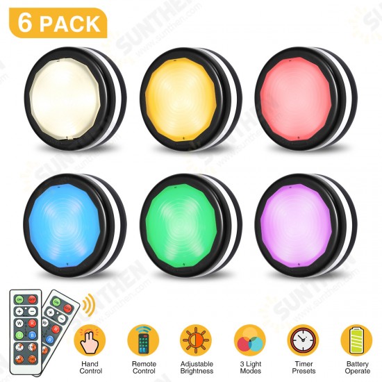 6 Pcs RGB cabinet lighting Led night light with remote control