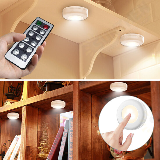 6PCS LED Cabinet Light Dimming Kitchen Wardrobe Cupboard Lamp + 2PCS Remote Control 6PCS LED Cabinet Light Dimming Kitchen Wardrobe Cupboard Lamp + 2PCS Remote Control