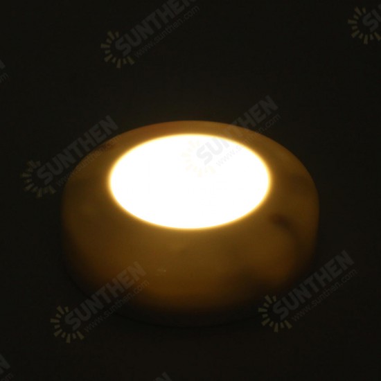 6Pcs 0.5W Round Remote Control LED Cabinet Light Dimmable Timer Closet Light Night Light DC4.5V