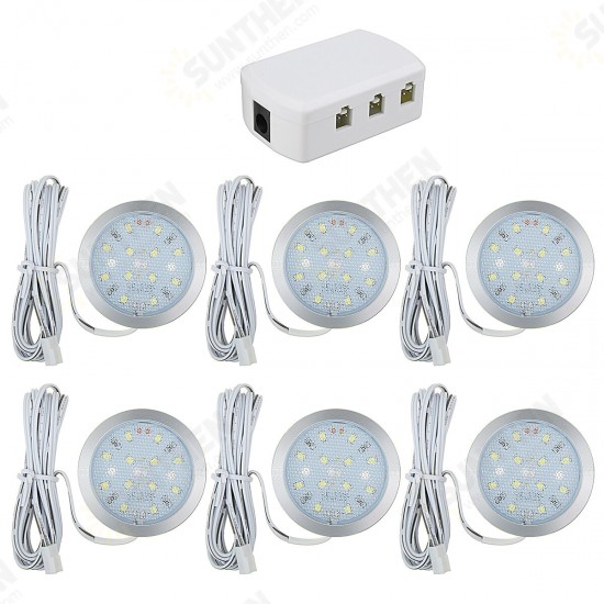 6Pcs 12V LED Spot Light Interior Lamp Downlight W/ Remote For VW T4 T5 RV Caravan