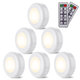 6Pcs Battery Remote Control Cabinet Light Wardrobe Light with Two Remote Controls 4000K Warm White Light