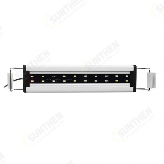 6W 20 LED Aquarium Fish Tank Light Panel Blue+White Lamp Adjustable Aluminum