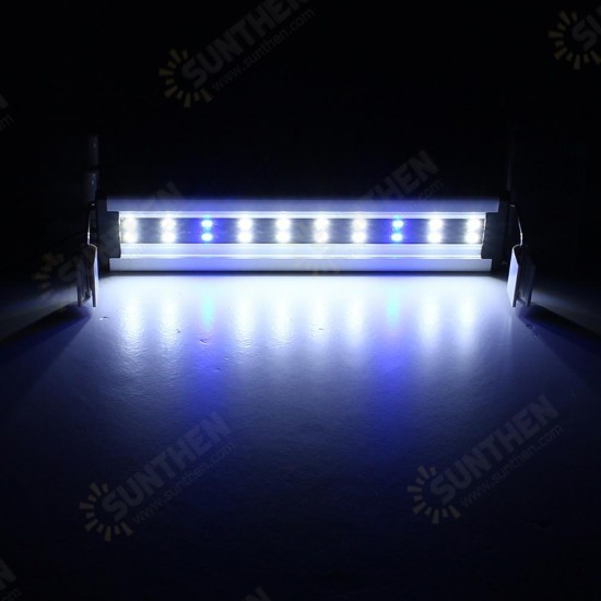 6W 20 LED Aquarium Fish Tank Light Panel Blue+White Lamp Adjustable Aluminum