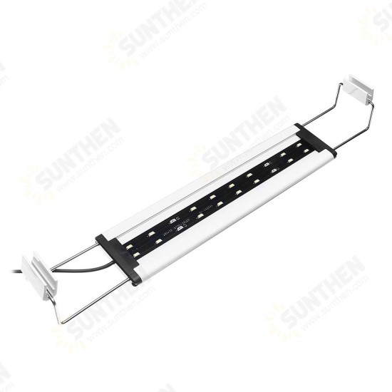 6W 20 LED Aquarium Fish Tank Light Panel Blue+White Lamp Adjustable Aluminum