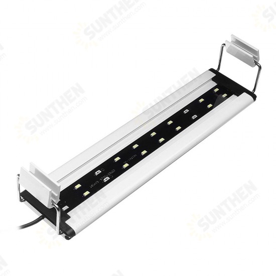 6W 20 LED Aquarium Fish Tank Light Panel Blue+White Lamp Adjustable Aluminum