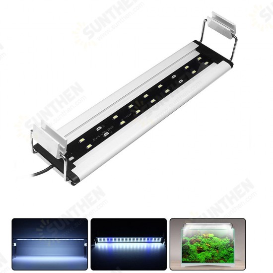 6W 20 LED Aquarium Fish Tank Light Panel Blue+White Lamp Adjustable Aluminum 6W 20 LED Aquarium Fish Tank Light Panel Blue+White Lamp Adjustable Aluminum