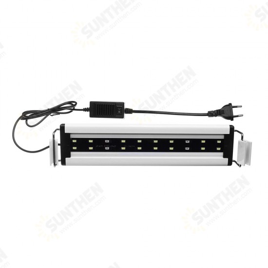 6W 20 LED Aquarium Fish Tank Light Panel Blue+White Lamp Adjustable Aluminum