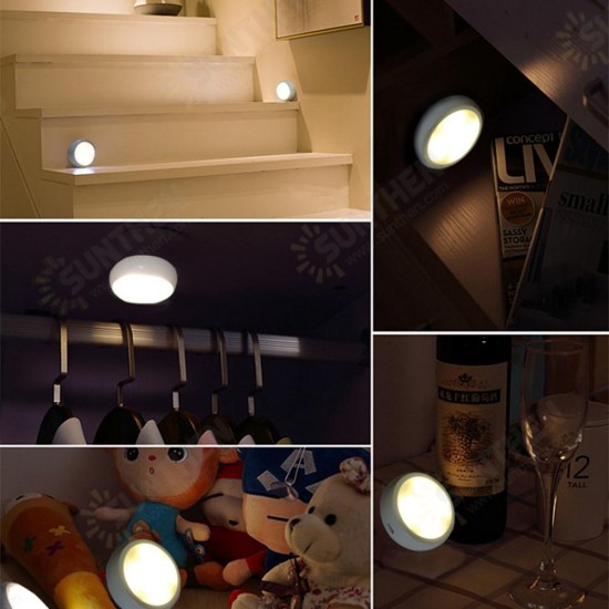 6pcs LED Night Light RGBW / White Wiress Remote Contro Cabinet Light for Bedroom Kitchen Closet