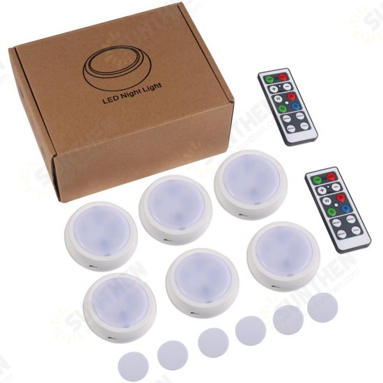 6pcs LED Night Light RGBW / White Wiress Remote Contro Cabinet Light for Bedroom Kitchen Closet 6pcs LED Night Light RGBW / White Wiress Remote Contro Cabinet Light for Bedroom Kitchen Closet