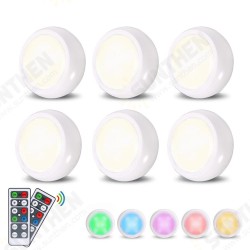 6pcs LED Night Light RGBW / White Wiress Remote Contro Cabinet Light for Bedroom Kitchen Closet 6pcs LED Night Light RGBW / White Wiress Remote Contro Cabinet Light for Bedroom Kitchen Closet
