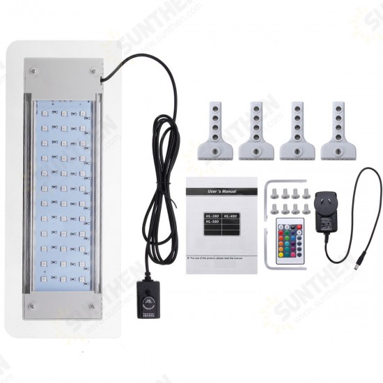 7.5W 36 LED RGB Remote Control Aquarium Light Lamp Fit for 30-52cm Fish Tank