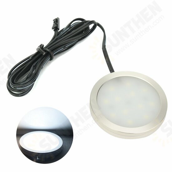 8PCS LED Cabinet Light White Dimmable Kitchen Counter Under Puck RF Wireless Remote Control + Power Supply