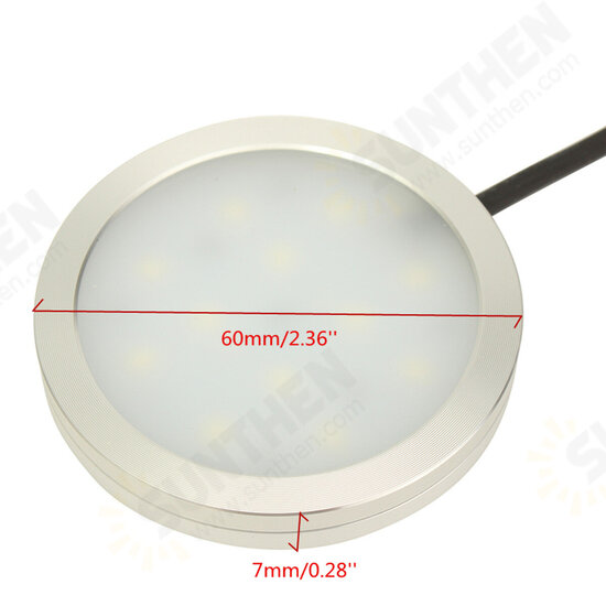 8PCS LED Cabinet Light White Dimmable Kitchen Counter Under Puck RF Wireless Remote Control + Power Supply