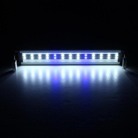 8W 26 LED Aquarium Fish Tank Light Panel Blue+White Lamp Adjustable Aluminum