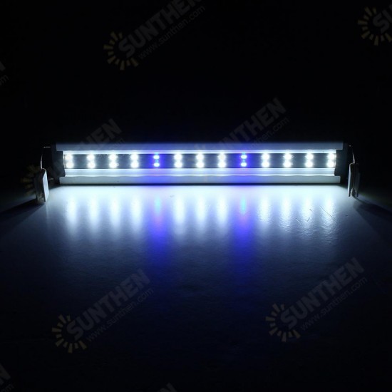 8W 26 LED Aquarium Fish Tank Light Panel Blue+White Lamp Adjustable Aluminum