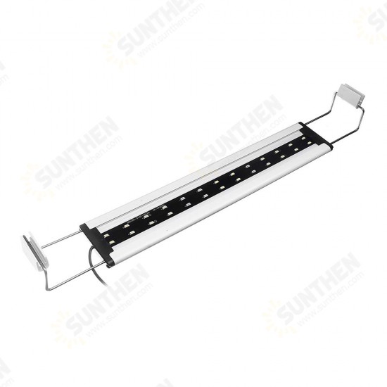 8W 26 LED Aquarium Fish Tank Light Panel Blue+White Lamp Adjustable Aluminum