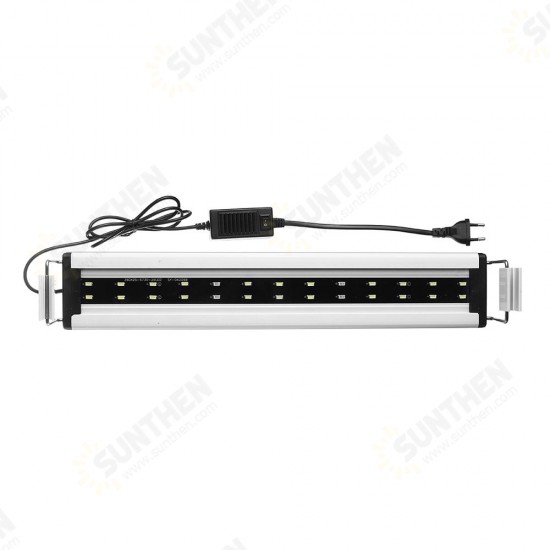 8W 26 LED Aquarium Fish Tank Light Panel Blue+White Lamp Adjustable Aluminum