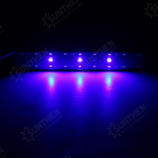 8W 33cm Blue & White LED Adjustable Aquarium Fish Tank Lamp Super Slim Clip On Light