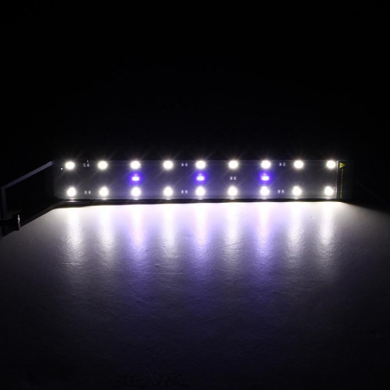8W 33cm Blue & White LED Adjustable Aquarium Fish Tank Lamp Super Slim Clip On Light