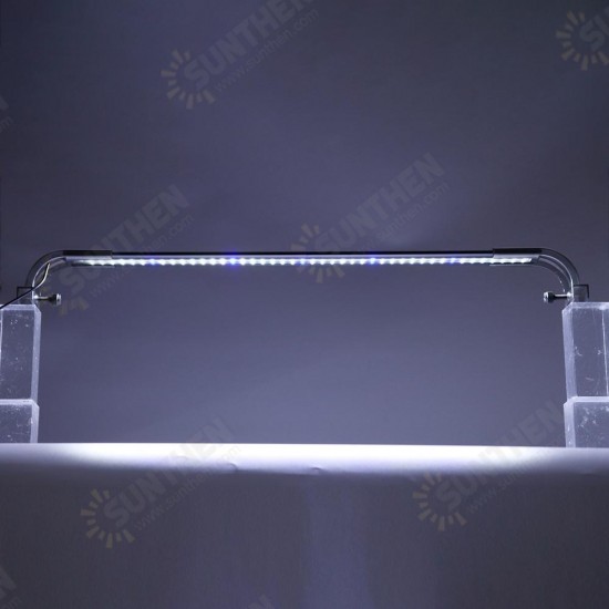 8W 50cm Adjustable 2835 LED Aquarium Fish Tank Super Slim Light Lamp Black